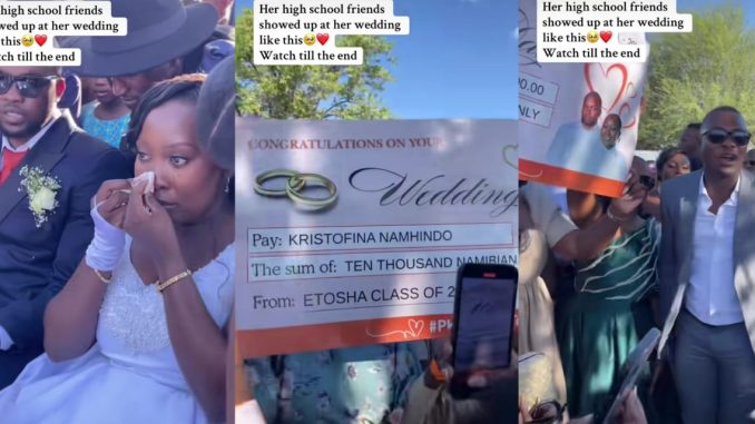 Bride gets emotional as classmates gift her $10k on wedding day