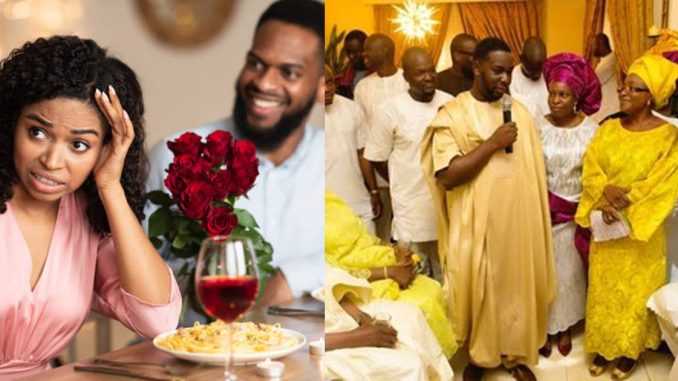 "Baba wan skip talking stage mouth" – Lady stúnned as first date turns into family introduction (IMAGE)