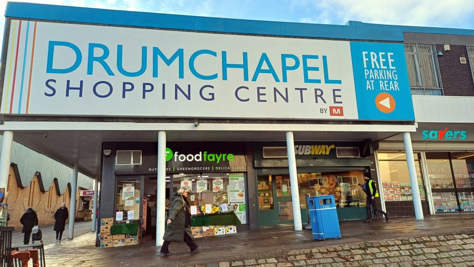 The hairdressers sits beside several other businesses at Drumchapel Shopping Centre