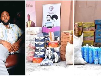 Davido's fans donate food items to orphanage home in honor of singer's birthday