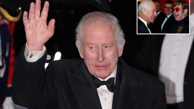 King Charles joins celebs at Royal Variety Performance without Camilla as Queen recovers from chest infection