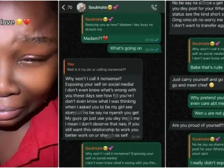 Lady shares chat with boyfriend who criticized her look over WhatsApp post