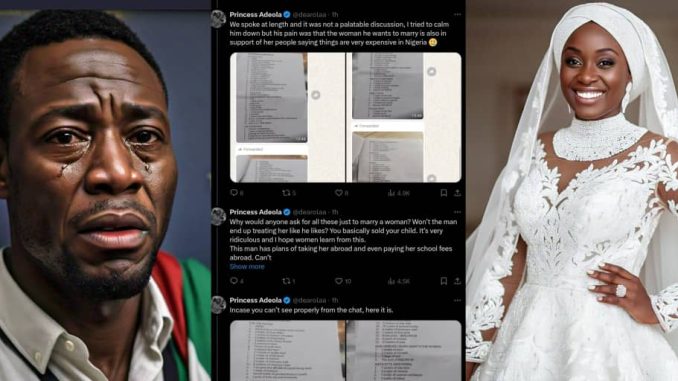 UK-based Nigerian man calls off marriage after bride's family demands ₦3.5 million bride price