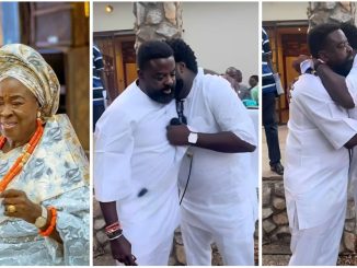 Kunle and Aremu Afolayan reunite at mother's burial