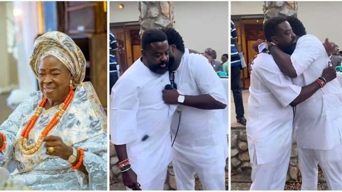 Kunle and Aremu Afolayan reunite at mother's burial