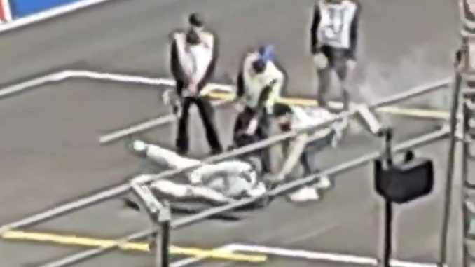 Brad Pitt 'faints' as he films heavy crash for new F1 movie at Las Vegas Grand Prix