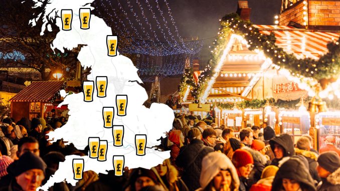 Map reveals cheapest and most expensive pint at UK Christmas markets - how much is beer near you?