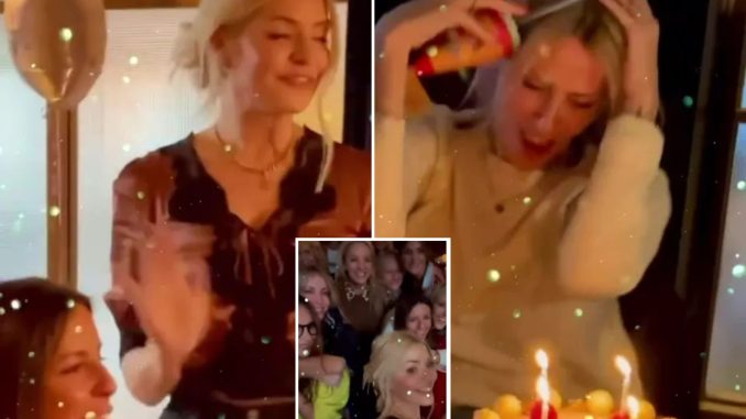 Holly Willoughby puts on glam display on night out with celeb pals for Nicole Appleton’s birthday