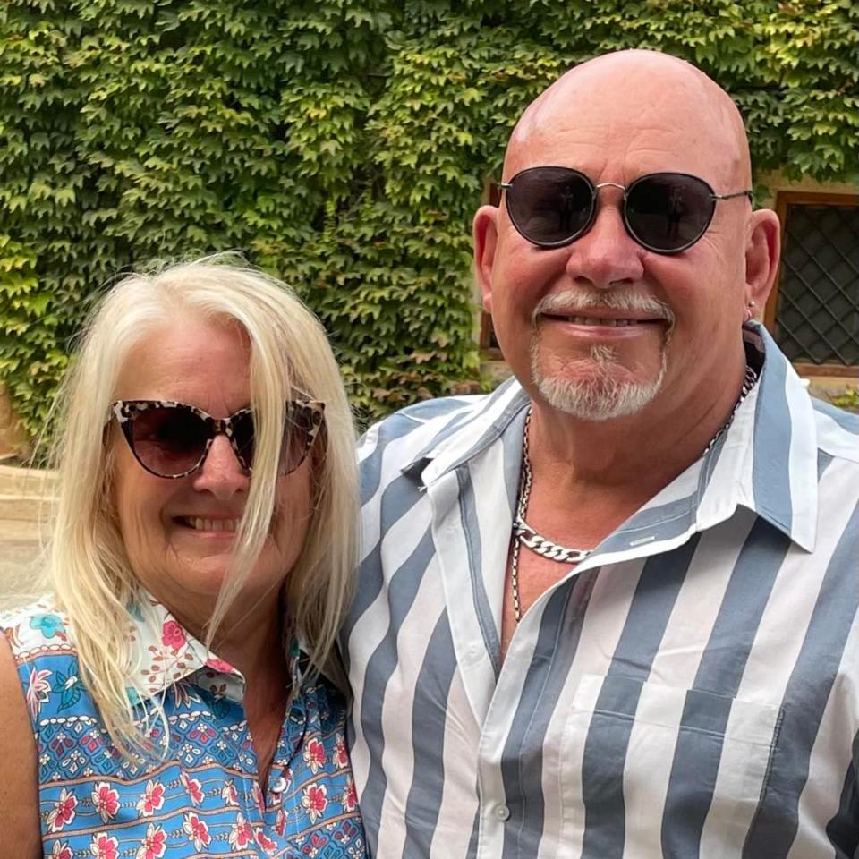 Danny's dad Alan pictured with his current wife Sharon