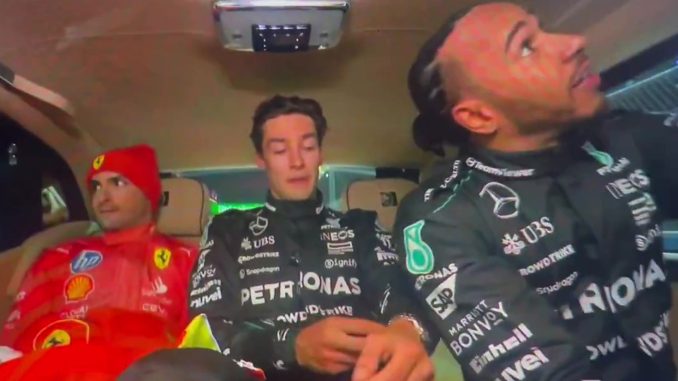 'Man you were flying,' Lewis Hamilton in awkward exchange with Russell and Sainz en route to podium at F1 Las Vegas GP