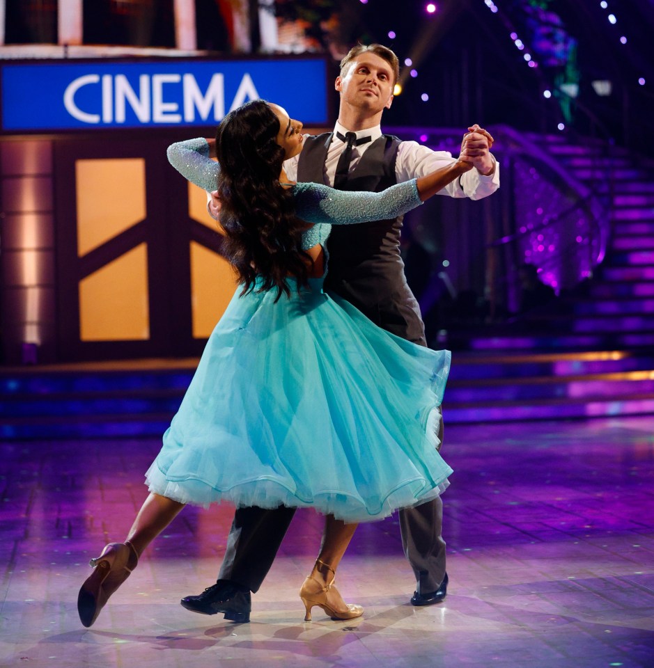 Jamie Borthwick and Michelle Tsiakkas during their appearance on the live show