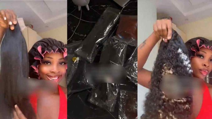 "9 months 9 wigs, 9 years and i never even see 1 weavon" – Man gifts girlfriend 9 luxury wigs to celebrate 9-month anniversary together (WATCH)