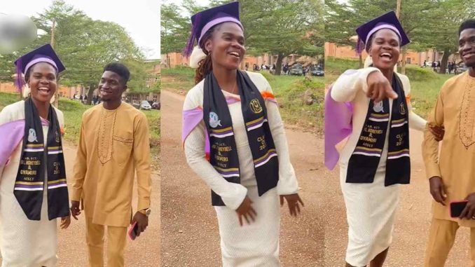 Nigerian woman praises husband for believing in her, sponsoring university education despite naysayers (WATCH)