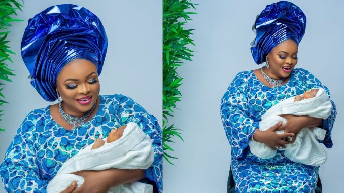 Actress Dayo Amusa reveals her son's name with heartwarming pictures (IMAGES)