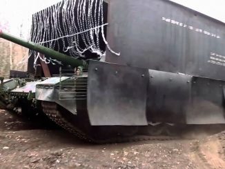 Putin deploys barmiest ‘turtle tanks’ yet as Soviet-era armour hits battlefield shielded by steel shed & chain fringe