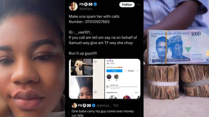 Drama as man exposes lady who blocked friend after receiving ₦50k t-fare