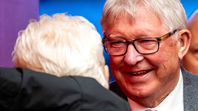 Sir Alex Ferguson, 82, in good spirits as he arrives at Old Trafford to show support for Ruben Amorim on home debut