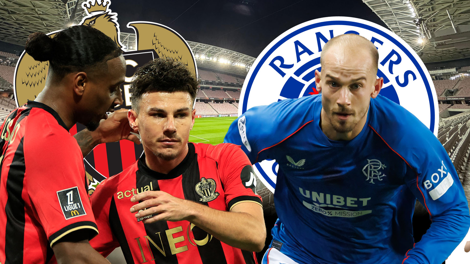 Nice vs Rangers LIVE SCORE: Team news as under-fire Clement DROPS Cyriel Dessers for huge Europa League tie in France