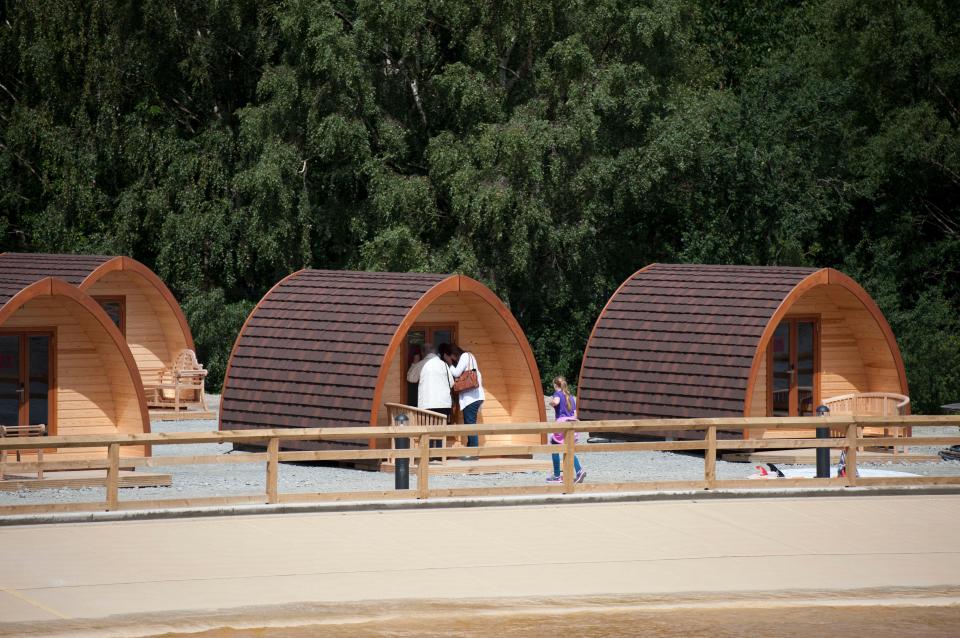 New plans have revealed hopes for an inland beach and holiday lodges similar to ones already on site (pictured)