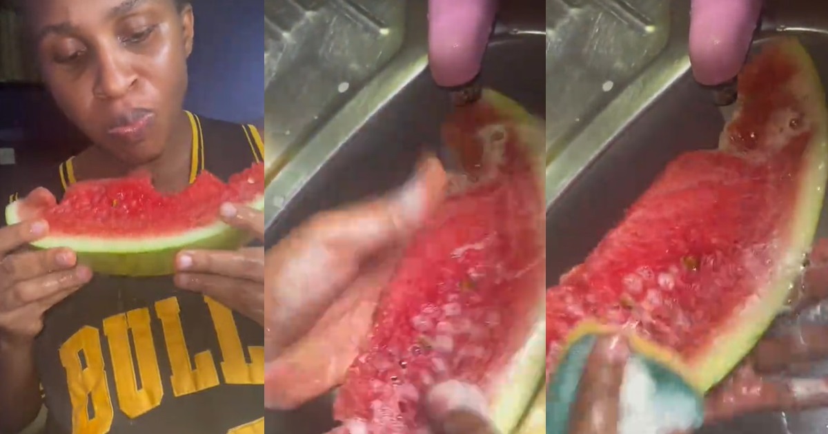 "I can't eat watermelon without washing it with soap" – Woman reveals (WATCH)