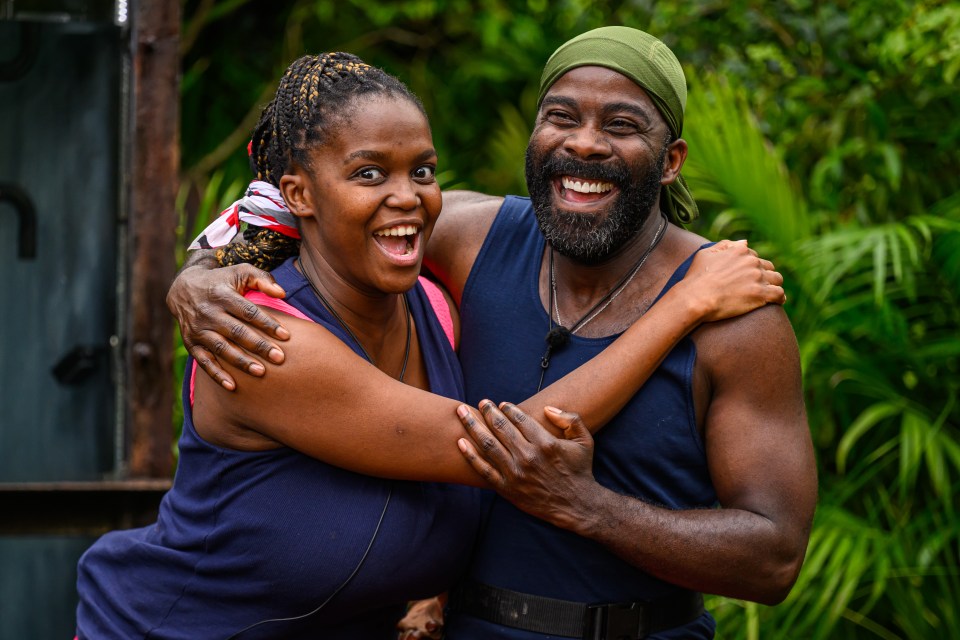 TV execs have been impressed after seeing her hold moving conversations with campmates, pictured with Melvin Odoom