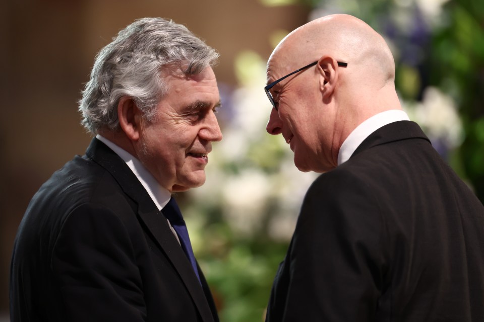 Gordon Brown and First Minister John Swinney at the memorial service