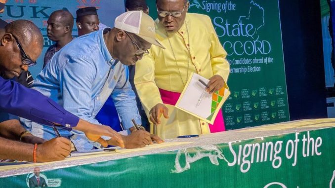 Edo Election: APC's Monday Okpebholo Signs Peace Accord