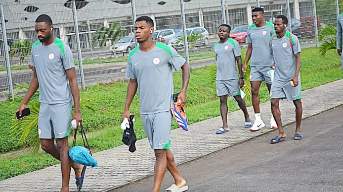 AFCON 2025Q: Simon, Chukwueze, Onyeka,  Five Others Storm Super Eagles’ Abidjan Camp