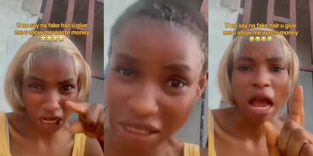 Angry customer slams hair vendor's family over alleged fake ₦50k wig