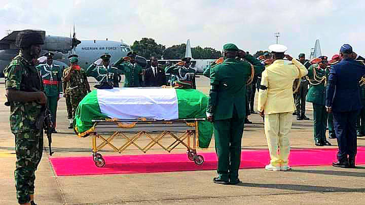 Body Of Late COAS Lagbaja Arrives Abuja, For Burial Friday