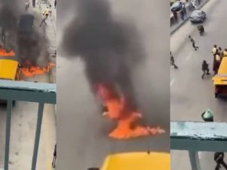 Bus driver sets himself, LASTMA officers on fire in Lagos during attempt to arrest and impound his vehicle