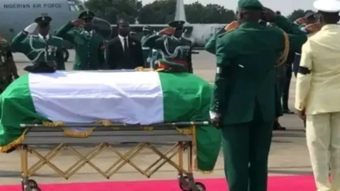 Chief of Army Staff, Lagbaja’s corpse arrives Abuja for burial (PHOTOS)