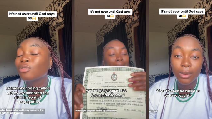 Corper Proves Pastor Who Said She Won't Go To School Wr0ng, As She Bags A Degree And Finishes Her Mandatory Service (VIDEO)