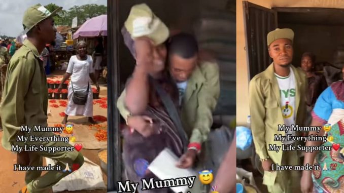 Corps member visits market to honor mother as he completes NYSC