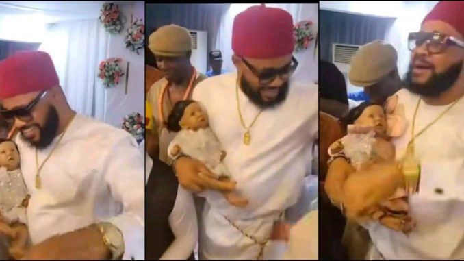 Couple reportedly uses doll baby to stand in for their daughter during celebration