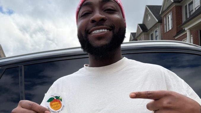 Davido Votes As Trump, Kamala Harris 'Locks Horn' In US Election