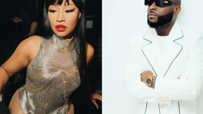 Davido is an incredible melody maker - Nicki Minaj praises singer’s musical art