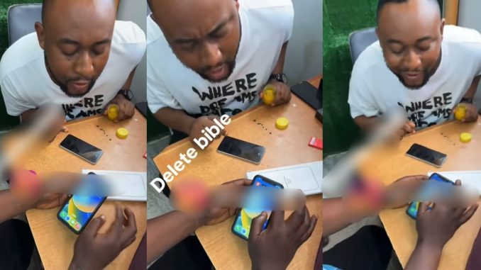 "Delǝte Bible, don't delǝte Sporty!" – Man's outúrst while conserving space on phone sparks búzz online (VIDEO)