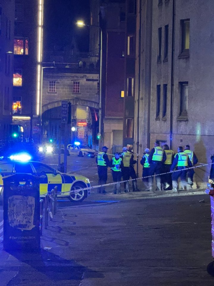 Streets around the Cowgate were locked down on Saturday night