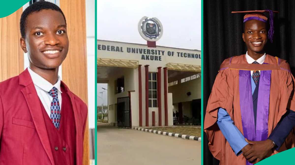 FUTA Graduate who Scored 339 in UTME, 5 A's in WAEC Bags First Class in Style