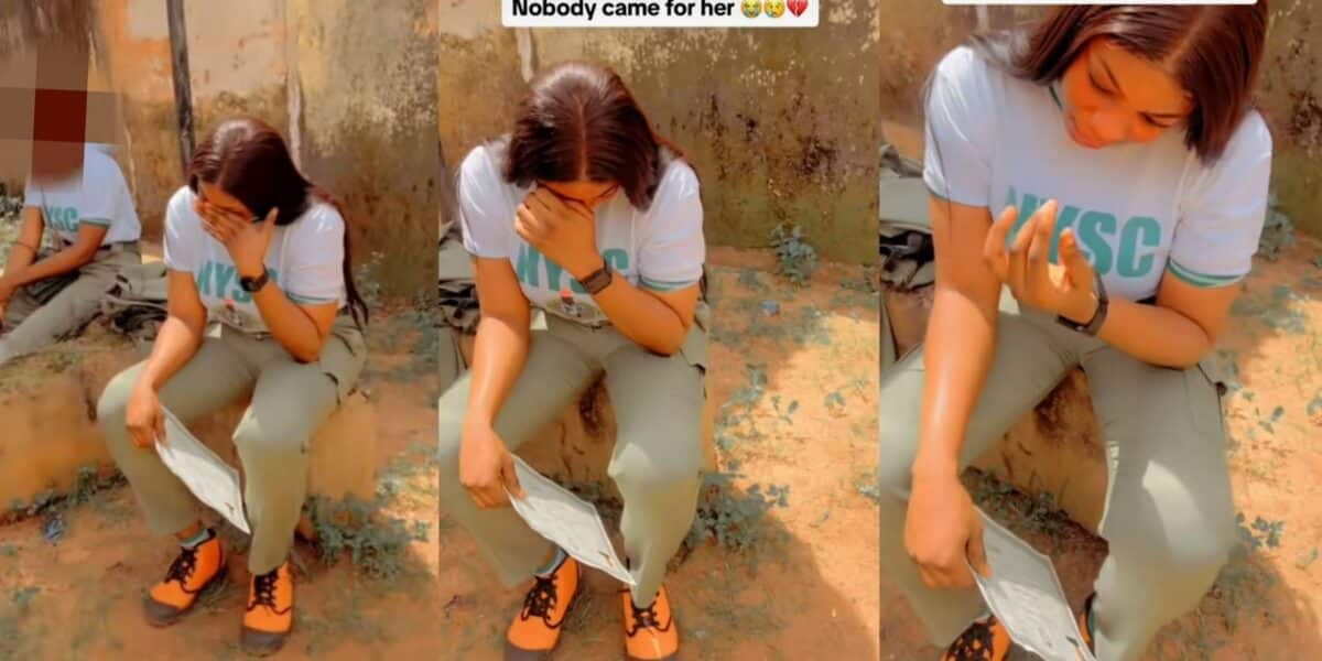 Female corper tears up after nobody came to celebrate her POP with her