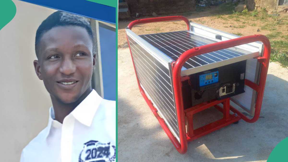 Final Year Student Builds Solar Generator That Does Not Use Fuel But Utilises Sunlight to Give Light