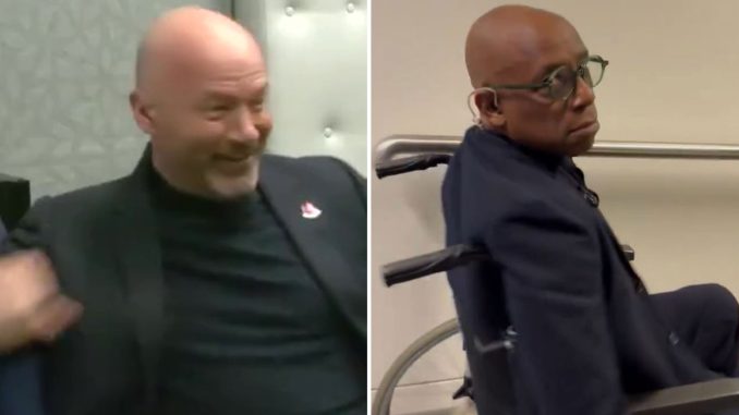 F***ing shut your mouth’ - Ian Wright in X-rated rant at giggling Alan Shearer after Newcastle stun Arsenal