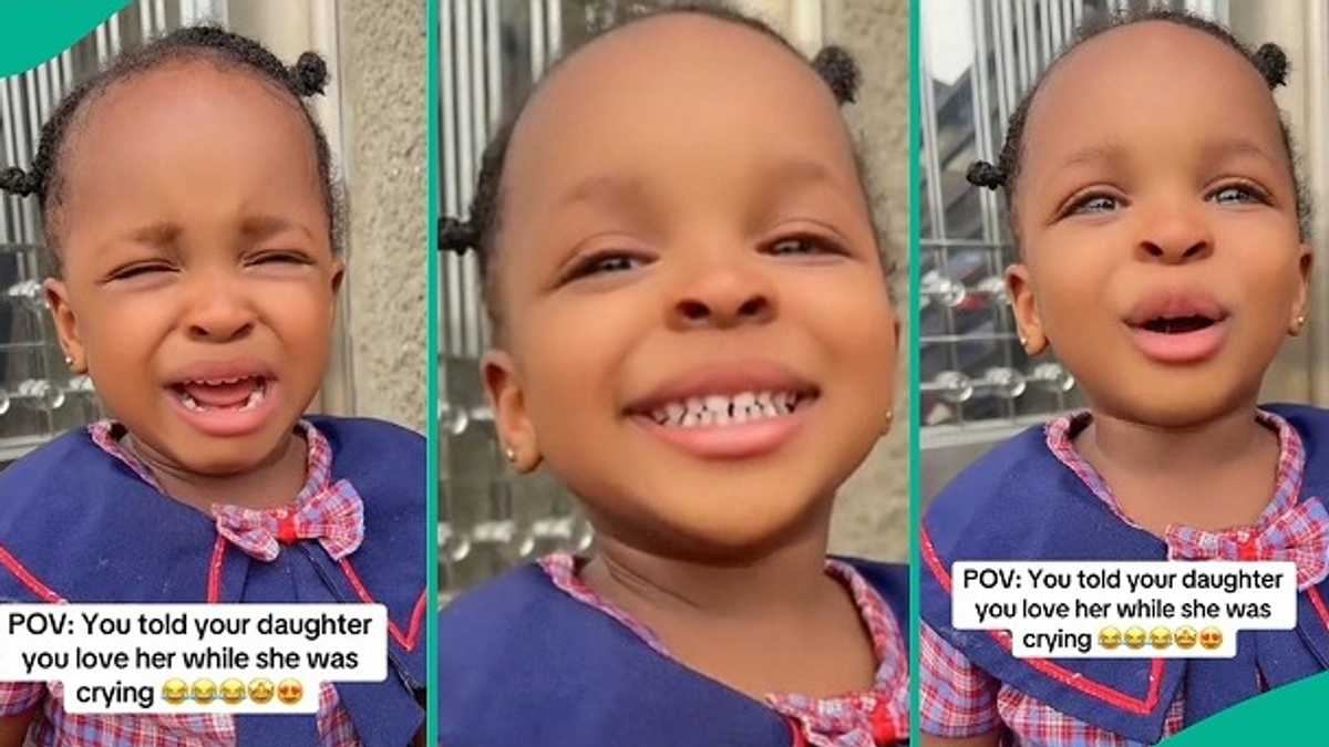 Funny Toddler Quickly Wipes Tears after Hearing Sweet Words from Mum's Mouth, Video Trends