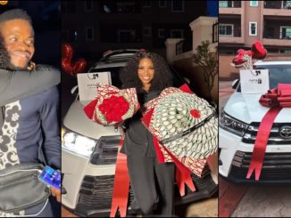 Heartwarming moment man romantically surprises wife with new car