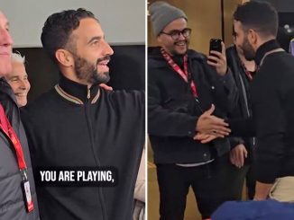 Incredible moment Ruben Amorim gatecrashes Man Utd stadium tour and personally greets every fan