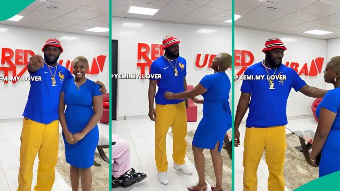 Lady Working at UBA Starstruck as Rapper Odumodublvck Visits Her Workplace, Video Amazes Nigerians