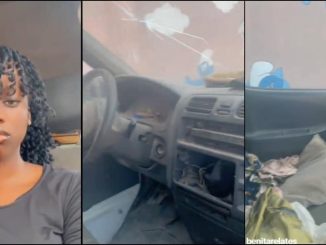 Lady heartbroken as she sees car interior of online date