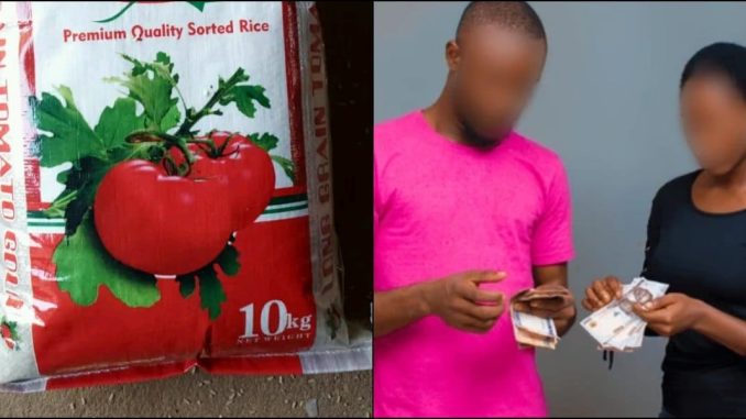 Lady raises bar high as she gifts boyfriend bag of rice and N550K for house rent