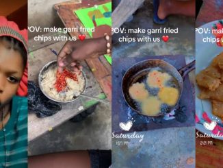 Lady shocks internet as she introduces 'garri fried chips'